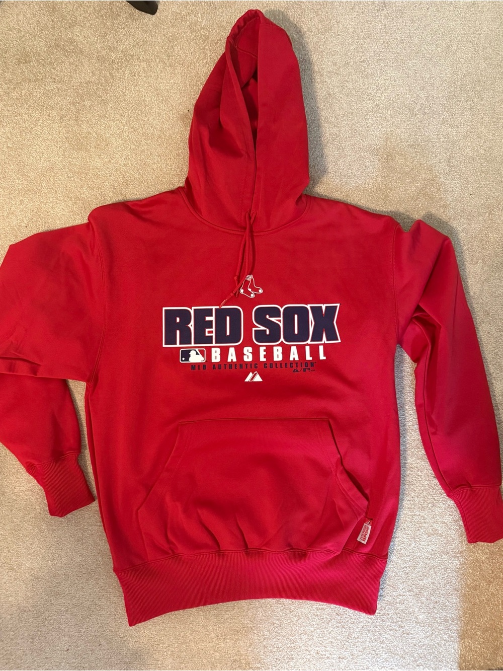 Majestic Red Sox Red Crewneck Hoodie - Red